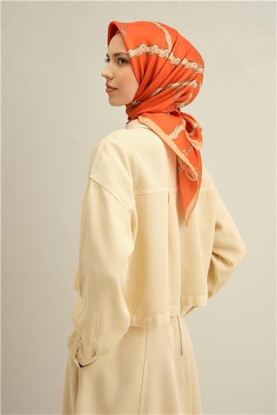Armine Klasik Desenli Saf İpek Sura Eşarp 9346D 01