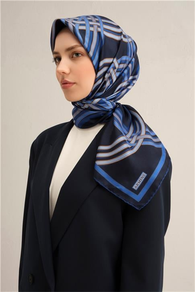 Armine Klasik Desenli Saf İpek Sura Eşarp 9333D 08