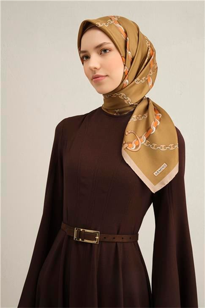 Armine Klasik Desenli Saf İpek Sura Eşarp 9346D 39