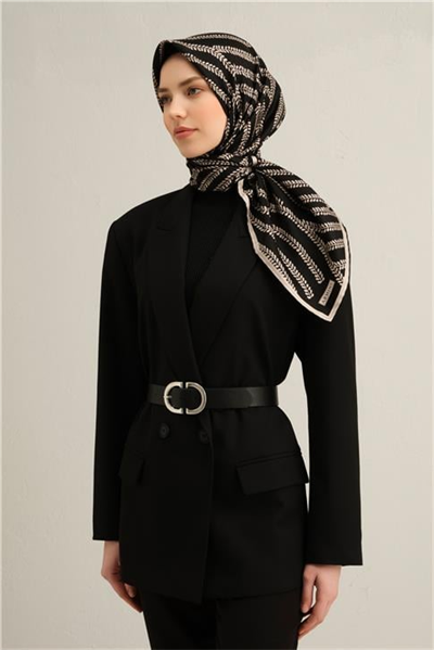 Armine Klasik Desenli Saf İpek Sura Eşarp 9351D 57