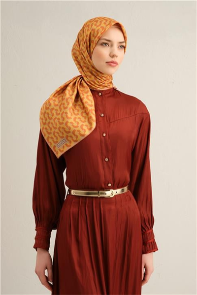 Armine Klasik Desenli Saf İpek Sura Eşarp 9321D 51