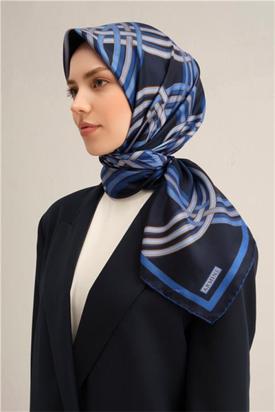 Armine Klasik Desenli Saf İpek Sura Eşarp 9333D 08