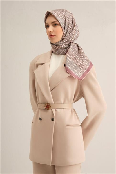 Armine Klasik Desenli Saf İpek Sura Eşarp 9319D 84