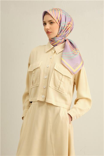 Armine Klasik Desenli Saf İpek Sura Eşarp 9333D 51