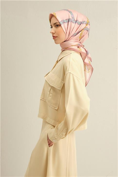 Armine Klasik Desenli Saf İpek Sura Eşarp 9346D 55