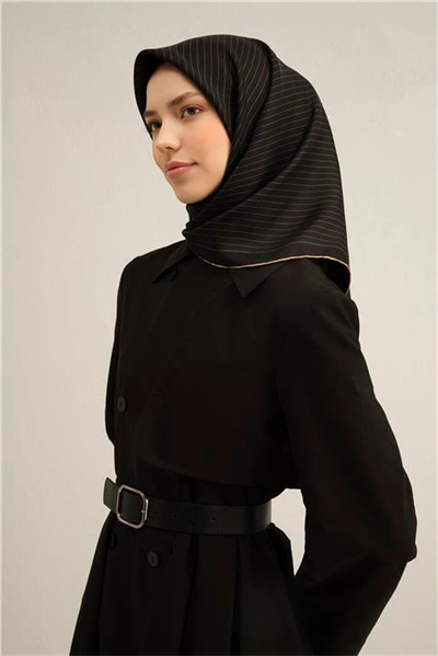 Armine Klasik Desenli Saf İpek Sura Eşarp 9348D 02