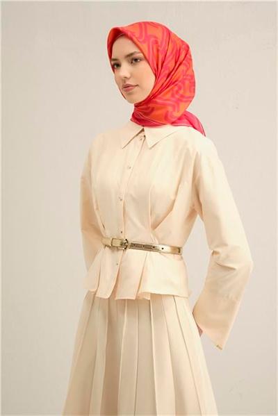 Armine Klasik Desenli Saf İpek Sura Eşarp 9343D 89