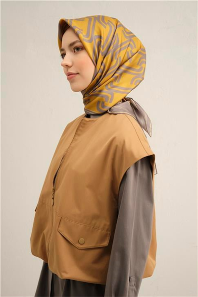 Armine Klasik Desenli Saf İpek Sura Eşarp 9343D 05