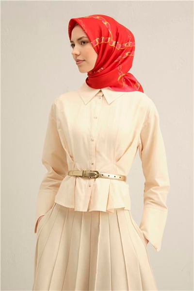Armine Klasik Desenli Saf İpek Sura Eşarp 9346D 50