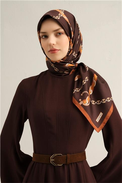 Armine Klasik Desenli Saf İpek Sura Eşarp 9346D 35