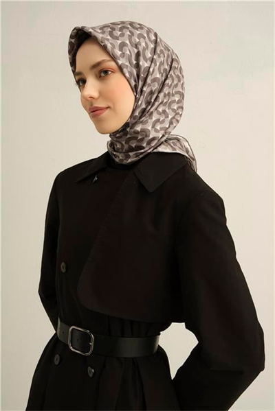 Armine Klasik Desenli Saf İpek Sura Eşarp 9321D 06