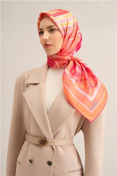 Armine Klasik Desenli Saf İpek Sura Eşarp 9315 58