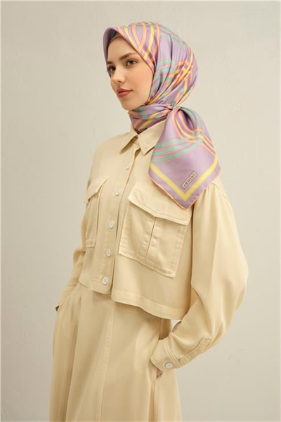 Armine Klasik Desenli Saf İpek Sura Eşarp 9333D 51