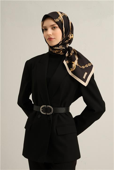 Armine Klasik Desenli Saf İpek Sura Eşarp 9346D 09