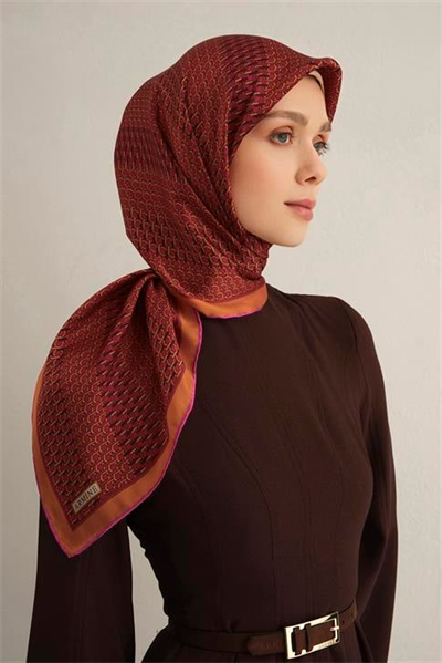 Armine Klasik Desenli Saf İpek Sura Eşarp 9319D 54