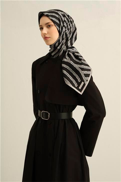 Armine Klasik Desenli Saf İpek Sura Eşarp 9351D 55