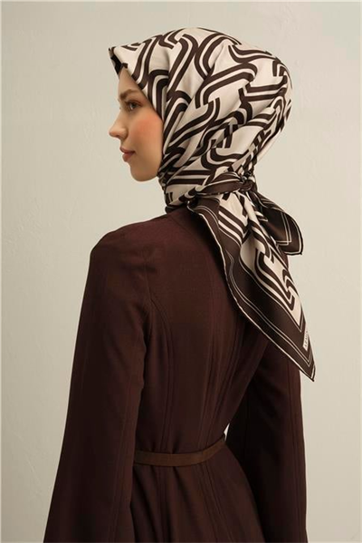 Armine Klasik Desenli Saf İpek Sura Eşarp 9343D 52
