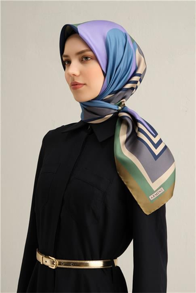 Armine Klasik Desenli Saf İpek Sura Eşarp 9313 82