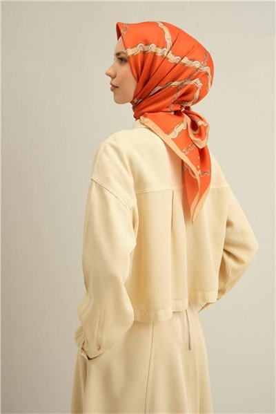 Armine Klasik Desenli Saf İpek Sura Eşarp 9346D 01