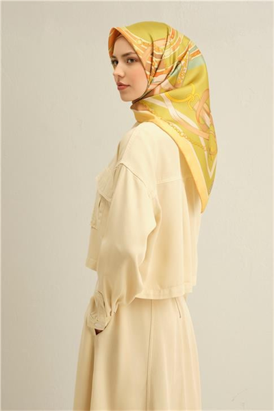 Armine Klasik Desenli Saf İpek Sura Eşarp 9315D 57