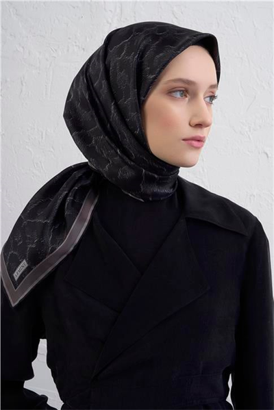 Armine Klasik Desenli Saf İpek Twill Eşarp 9408D 80