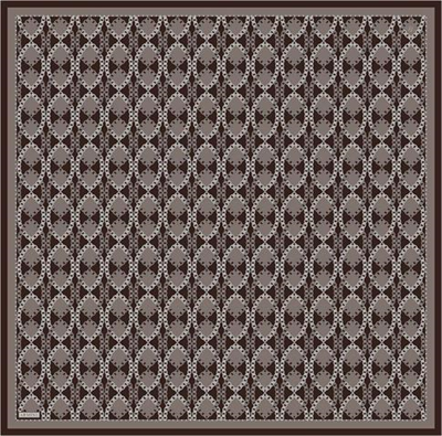 Armine Klasik Desenli Saf İpek Twill Eşarp 9410D 87
