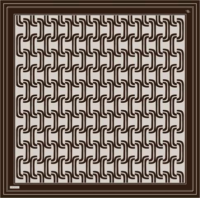 Armine Klasik Desenli Saf İpek Twill Eşarp 9343D 52