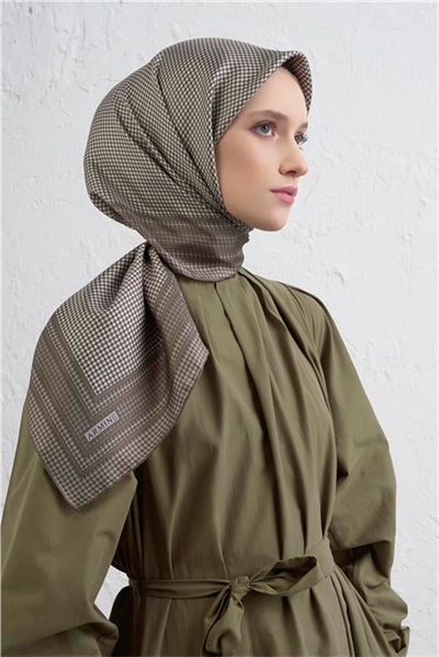 Armine Klasik Desenli Saf İpek Twill Eşarp 9404D 87