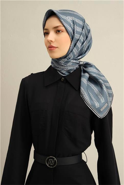 Armine Klasik Desenli Saf İpek Twill Eşarp 9351D 39