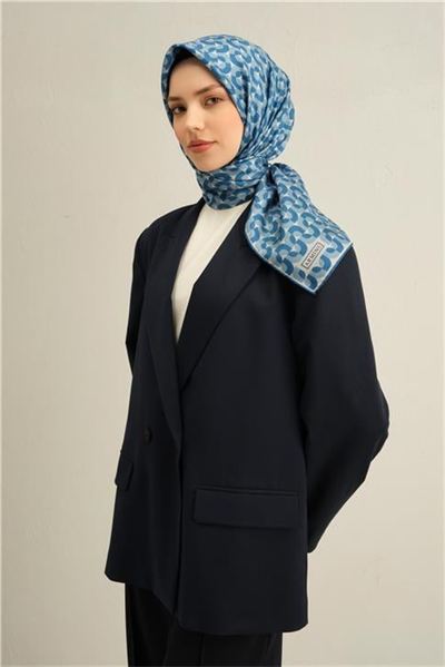 Armine Klasik Desenli Saf İpek Twill Eşarp 9321D 04