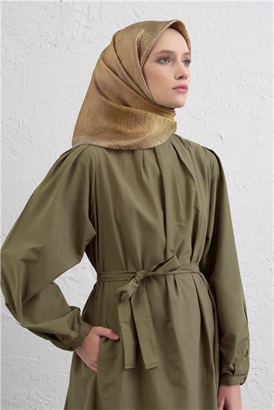 Armine Klasik Desenli Saf İpek Twill Eşarp 9437D 35