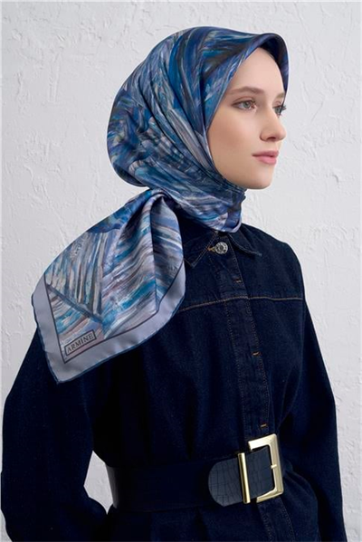 Armine Klasik Desenli Saf İpek Twill Eşarp 9430D 82