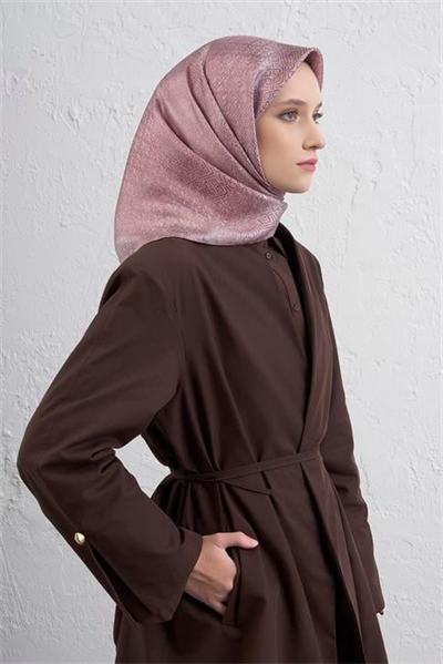 Armine Klasik Desenli Saf İpek Twill Eşarp 9437D 14