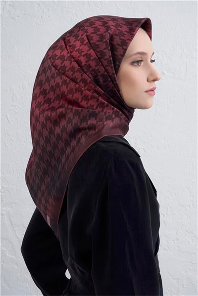 Armine Klasik Desenli Saf İpek Twill Eşarp 9434D 80