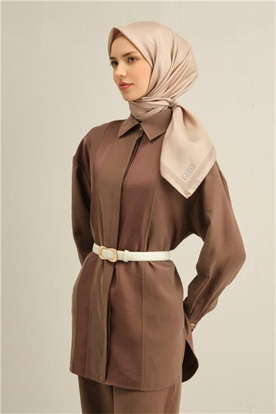 Armine Klasik Desenli Saf İpek Twill Eşarp 9357D 03