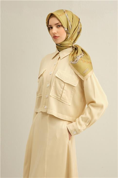 Armine Klasik Desenli Saf İpek Sura Eşarp 9346D 07