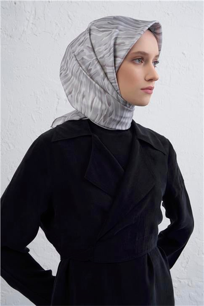 Armine Klasik Desenli Saf İpek Twill Eşarp 9435D 41