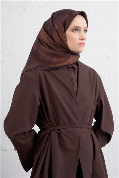 Armine Klasik Desenli Saf İpek Twill Eşarp 9428D 80