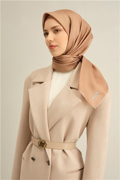 Armine Klasik Desenli Saf İpek Twill Eşarp 9348D 83