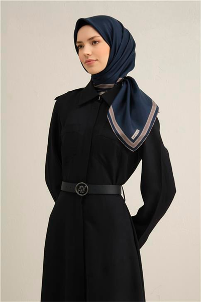 Armine Klasik Desenli Saf İpek Twill Eşarp 9356D 09