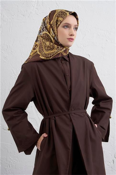 Armine Klasik Desenli Saf İpek Twill Eşarp 9411D 80