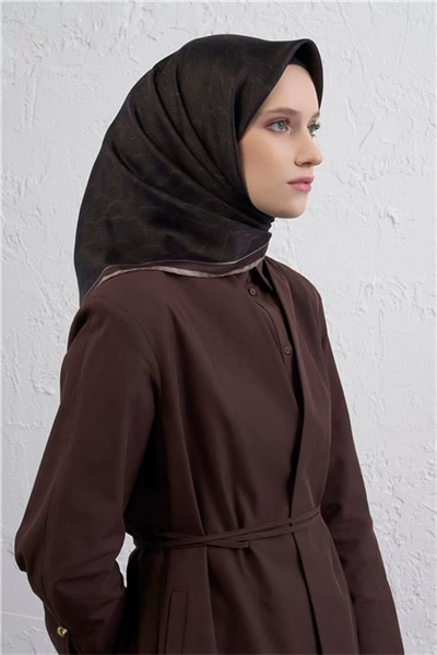 Armine Klasik Desenli Saf İpek Twill Eşarp 9408D 83