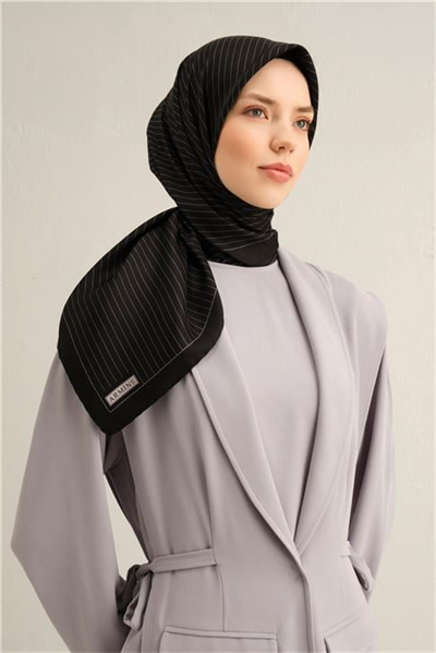 Armine Klasik Desenli Saf İpek Twill Eşarp 9348D 34