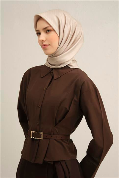 Armine Klasik Desenli Saf İpek Twill Eşarp 9348D 86
