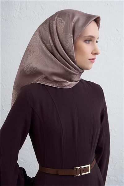 Armine Klasik Desenli Saf İpek Twill Eşarp 9428D 37