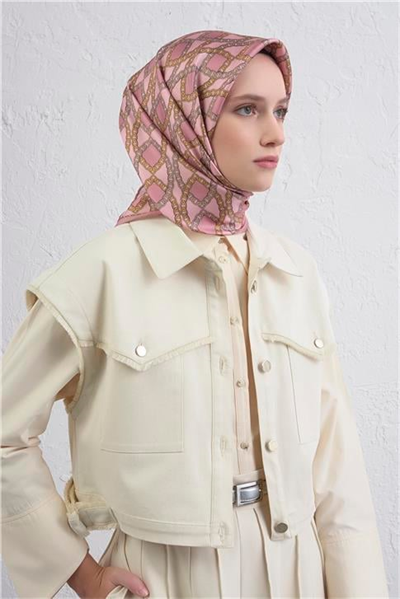 Armine Klasik Desenli Saf İpek Twill Eşarp 9410D 05