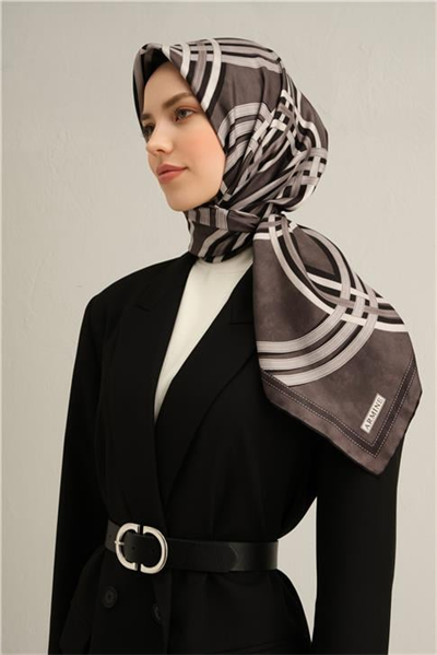 Armine Klasik Desenli Saf İpek Twill Eşarp 9333D 85