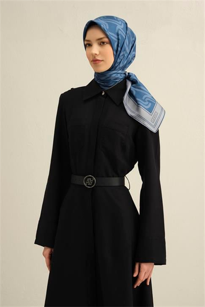 Armine Klasik Desenli Saf İpek Twill Eşarp 9343D 03
