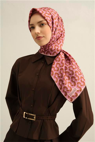 Armine Klasik Desenli Saf İpek Twill Eşarp 9321D 31