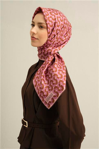 Armine Klasik Desenli Saf İpek Twill Eşarp 9321D 31